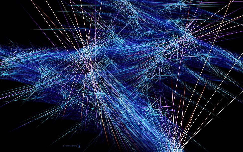 blue and white abstract light rays HD wallpaper